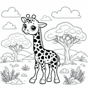 coloring_page_Animals_Giraffe Giraffe