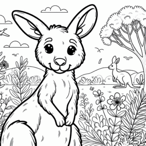 coloring_page_Animals_Kangaroo Kangaroo
