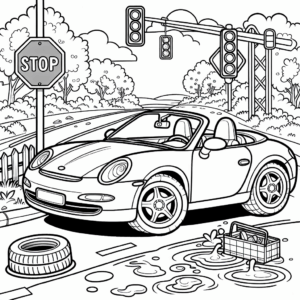 coloring_page_Cars_Convertible Convertible