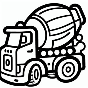 coloring_page_Cement-mixer-truck Cement-mixer-truck