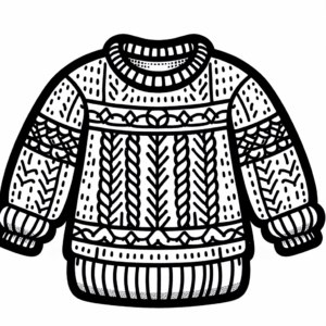 coloring_page_Clothing_Sweater Sweater