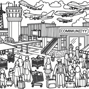 coloring_page_Community_Airport Airport