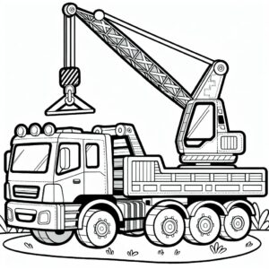 coloring_page_Crane-truck Crane-truck