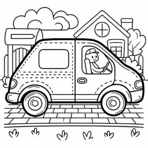 coloring_page_Delivery-van Delivery-van