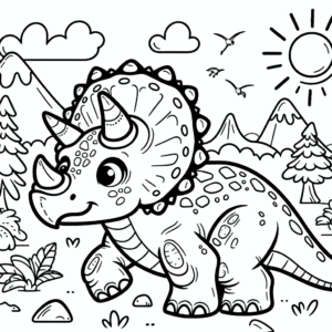 coloring_page_Dinosaurs_Triceratops Triceratops