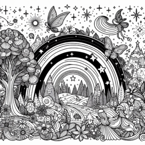 coloring_page_Fairyland_Rainbow Rainbow