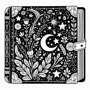 coloring_page_Fairyland_Spellbook Spellbook