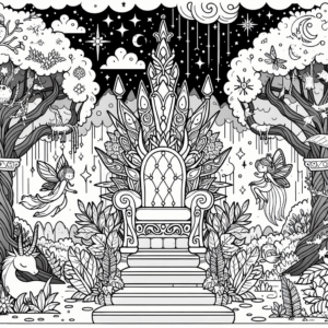 coloring_page_Fairyland_Throne Throne