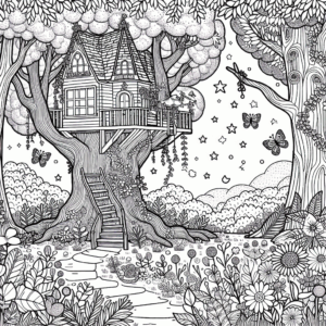 coloring_page_Fairyland_Treehouse Treehouse