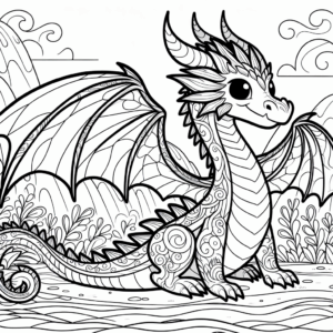 coloring_page_Fantasy_Dragon Dragon