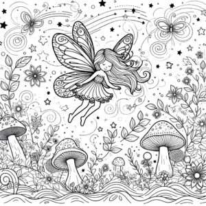 coloring_page_Fantasy_Fairy Fairy