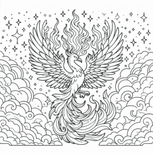coloring_page_Fantasy_Phoenix Phoenix