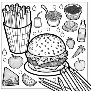 coloring_page_Food_Burger Burger