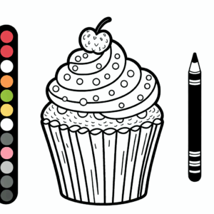 coloring_page_Food_Cupcake Cupcake