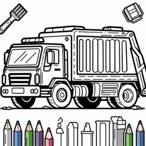 coloring_page_Garbage-truck Garbage-truck