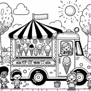 coloring_page_Ice-cream-truck Ice-cream-truck