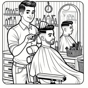 coloring_page_Jobs_Barber Barber