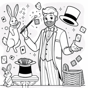 coloring_page_Jobs_Magician Magician