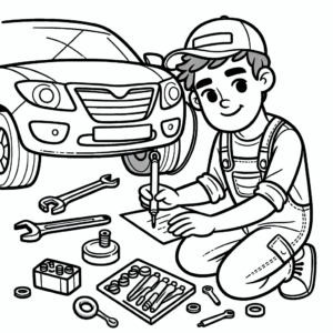 coloring_page_Jobs_Mechanic Mechanic
