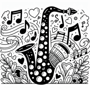 coloring_page_Music_Saxophone Saxophone