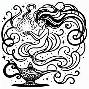 coloring_page_Mythical_Genie Genie