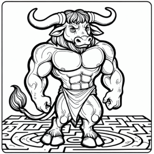 coloring_page_Mythical_Minotaur Minotaur