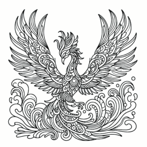coloring_page_Mythical_Phoenix Phoenix