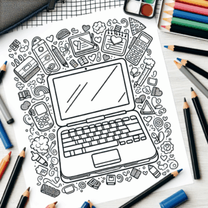 coloring_page_SchoolItems_Laptop Laptop
