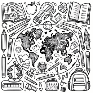 coloring_page_SchoolItems_Map Map