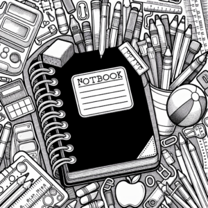 coloring_page_SchoolItems_Notebook Notebook
