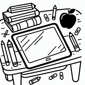 coloring_page_SchoolItems_Tablet Tablet
