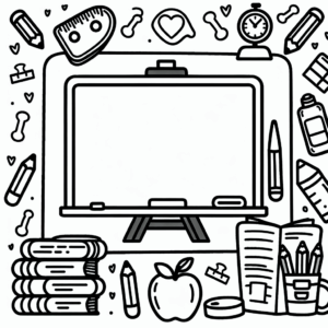 coloring_page_SchoolItems_Whiteboard Whiteboard