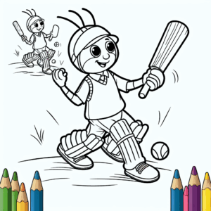 coloring_page_Sport_Cricket Cricket