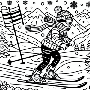 coloring_page_Sport_Skiing Skiing