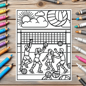 coloring_page_Sport_Volleyball Volleyball