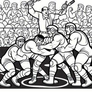 coloring_page_Sport_Wrestling Wrestling