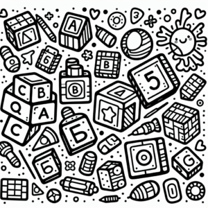 coloring_page_Toys_Blocks Blocks