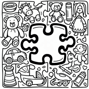 coloring_page_Toys_Puzzle Puzzle