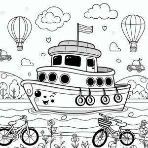 coloring_page_Transportation_Boat Boat