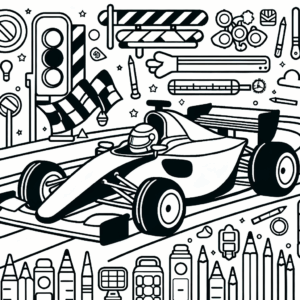 coloring_page_Transportation_Racecar Racecar