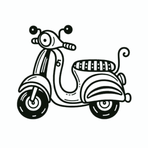 coloring_page_Transportation_Scooter Scooter