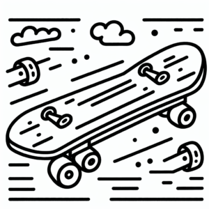 coloring_page_Transportation_Skateboard Skateboard