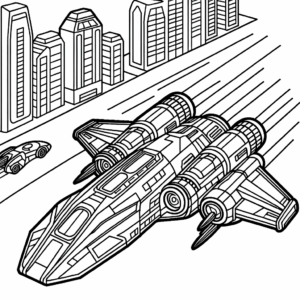coloring_page_Transportation_Spaceship Spaceship