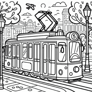 coloring_page_Transportation_Tram Tram