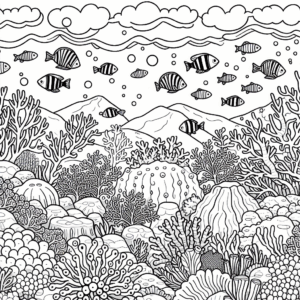 coloring_page_Underwater_Coral Coral