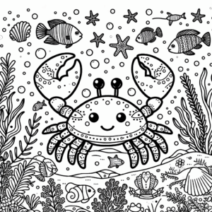 coloring_page_Underwater_Crab Crab