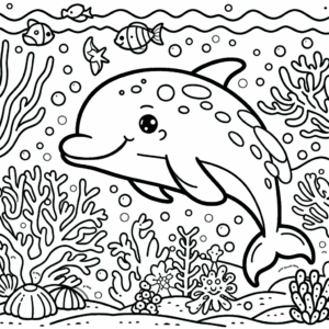 coloring_page_Underwater_Dolphin Dolphin