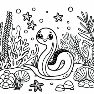 coloring_page_Underwater_Eel Eel