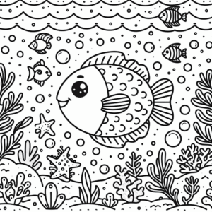 coloring_page_Underwater_Fish Fish