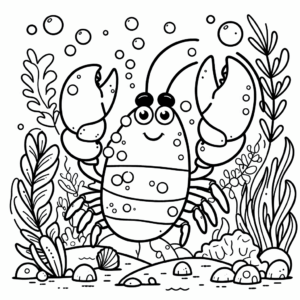 coloring_page_Underwater_Lobster Lobster
